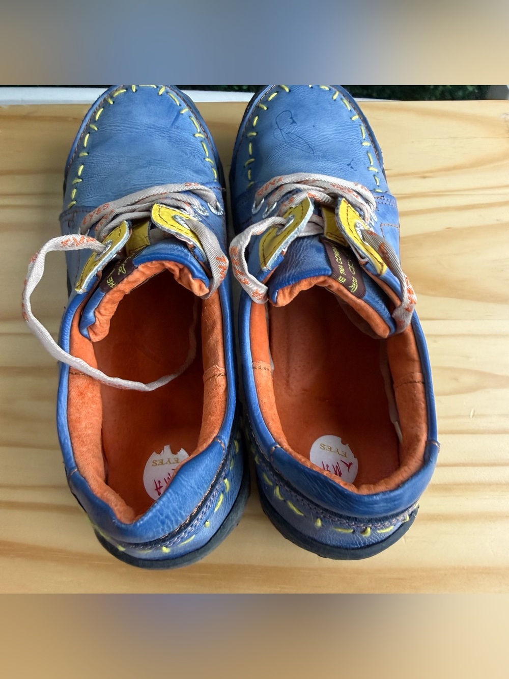 TMA Eyes Women’s 9 EU 39 Blue Leather Shoes Lace Up Comfort Hand Stitched - Picture 7 of 12